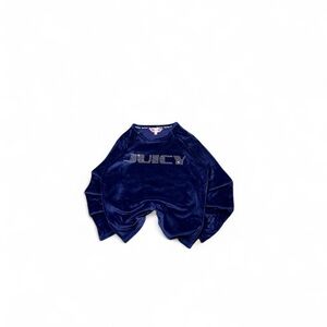 Y2K Juicy Couture Royal Blue Velour Top with rhinestones